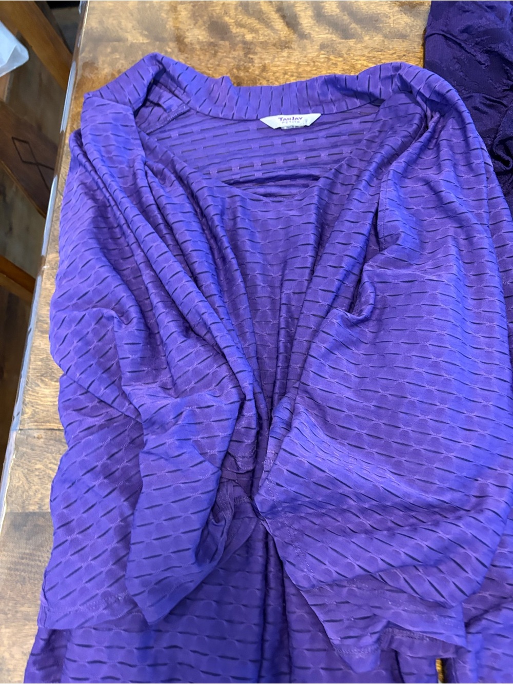 Purple Textured suit set - Picture 2 of 3